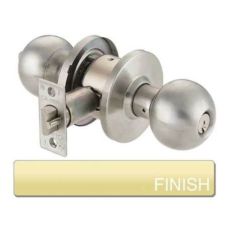 Cal-Royal BA Design Entry Knob Lock, 2-3/4 Backset, ASA Strike, Schlage C Keyway, US3 Polished Brass BA00-3